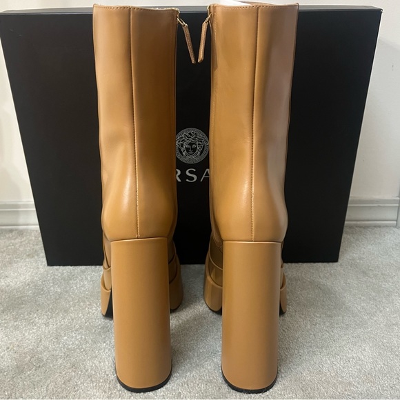 Versace Tan Platform Boots - Picture 6 of 12